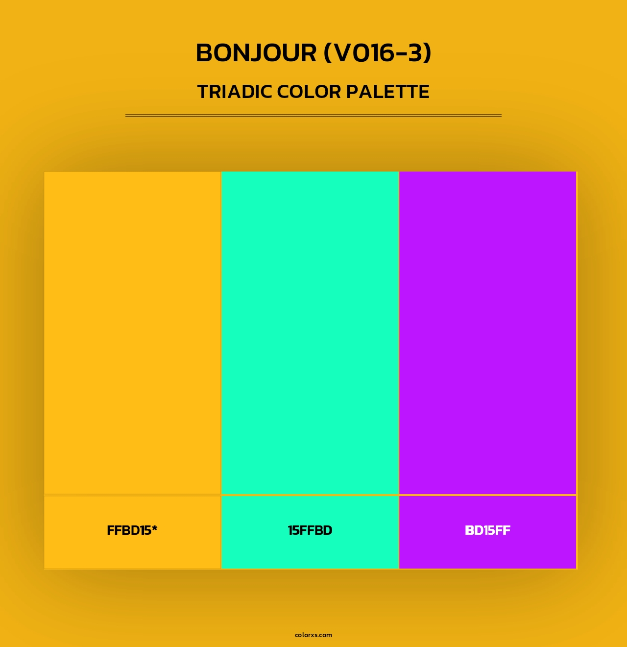 Bonjour (V016-3) - Triadic Color Palette