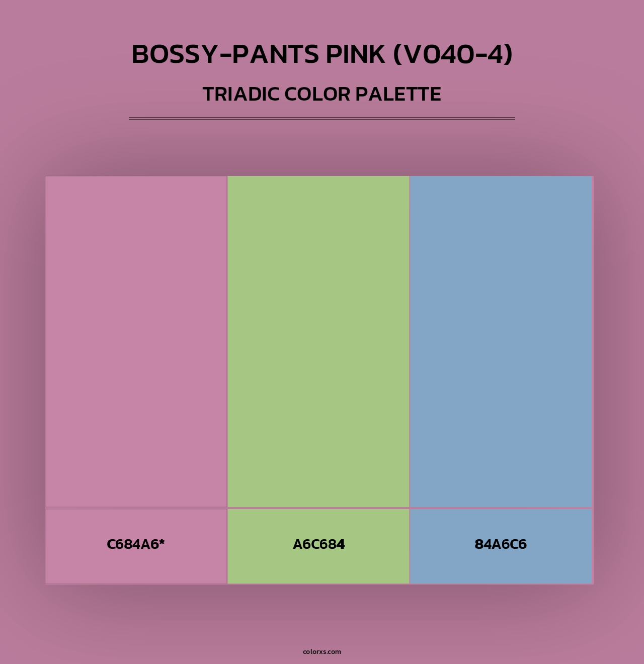 Bossy-Pants Pink (V040-4) - Triadic Color Palette