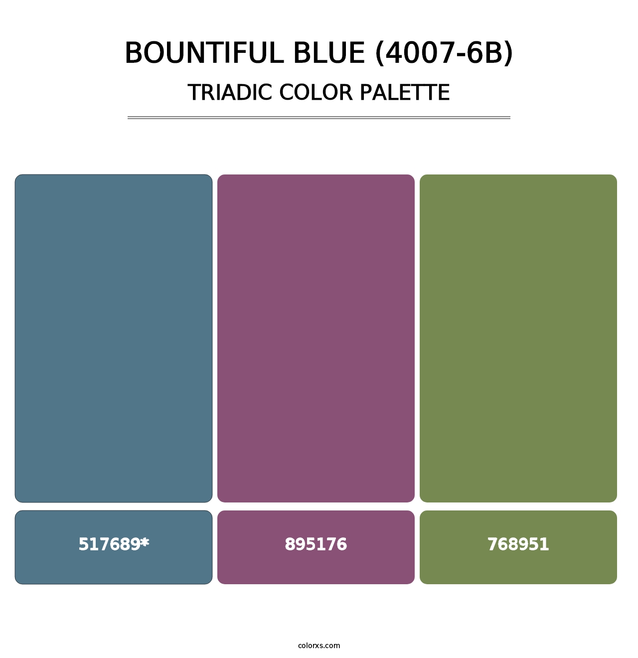 Bountiful Blue (4007-6B) - Triadic Color Palette