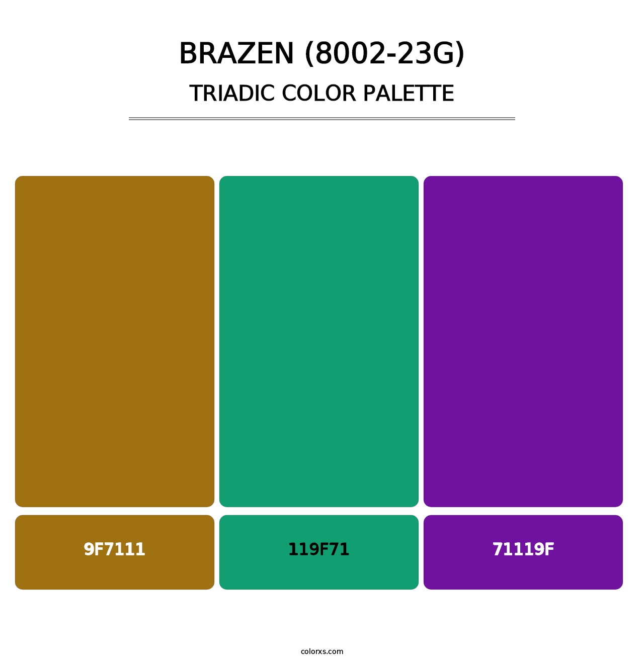 Brazen (8002-23G) - Triadic Color Palette