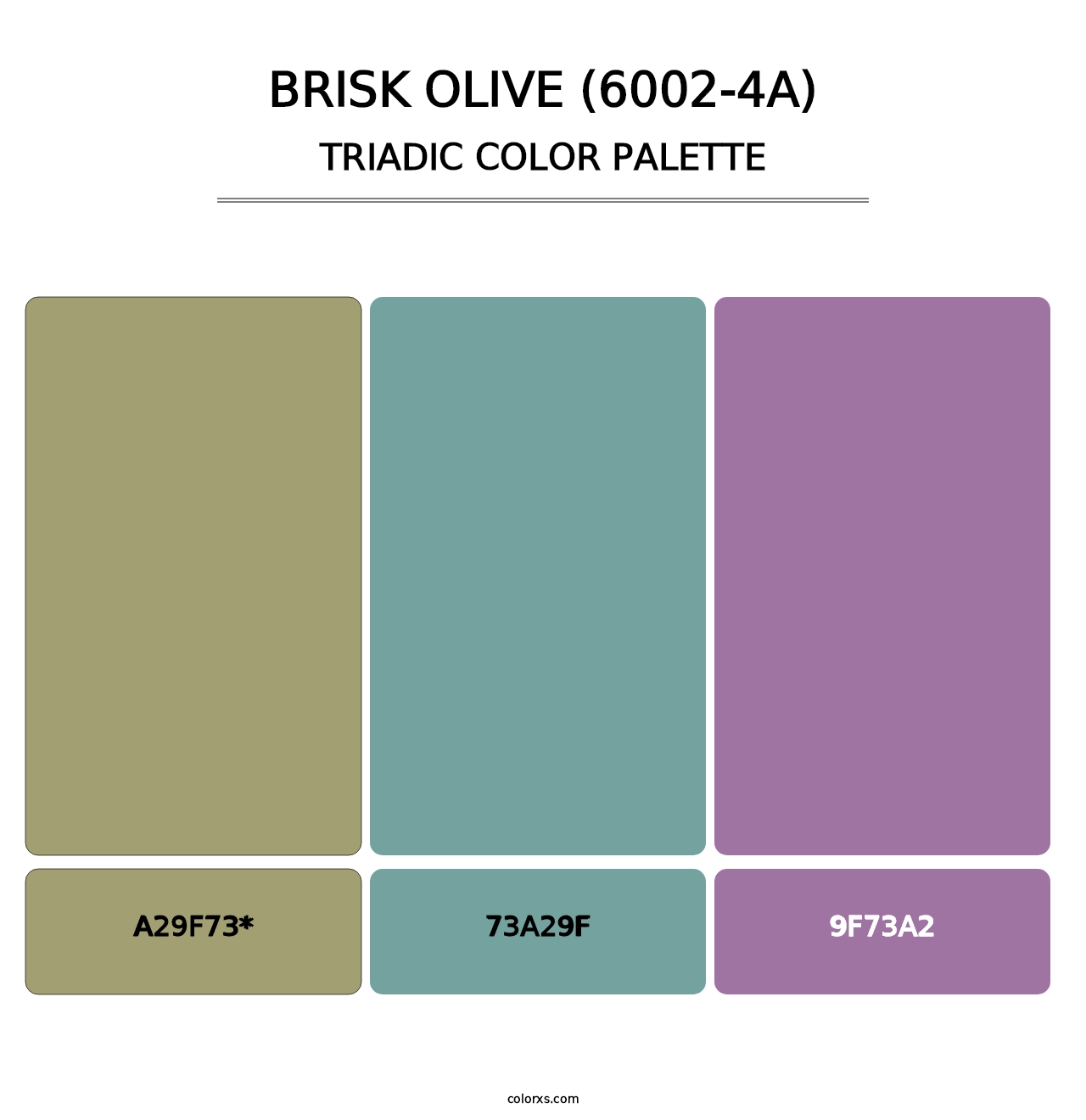 Brisk Olive (6002-4A) - Triadic Color Palette