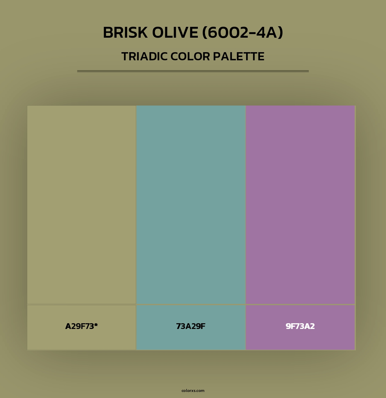 Brisk Olive (6002-4A) - Triadic Color Palette