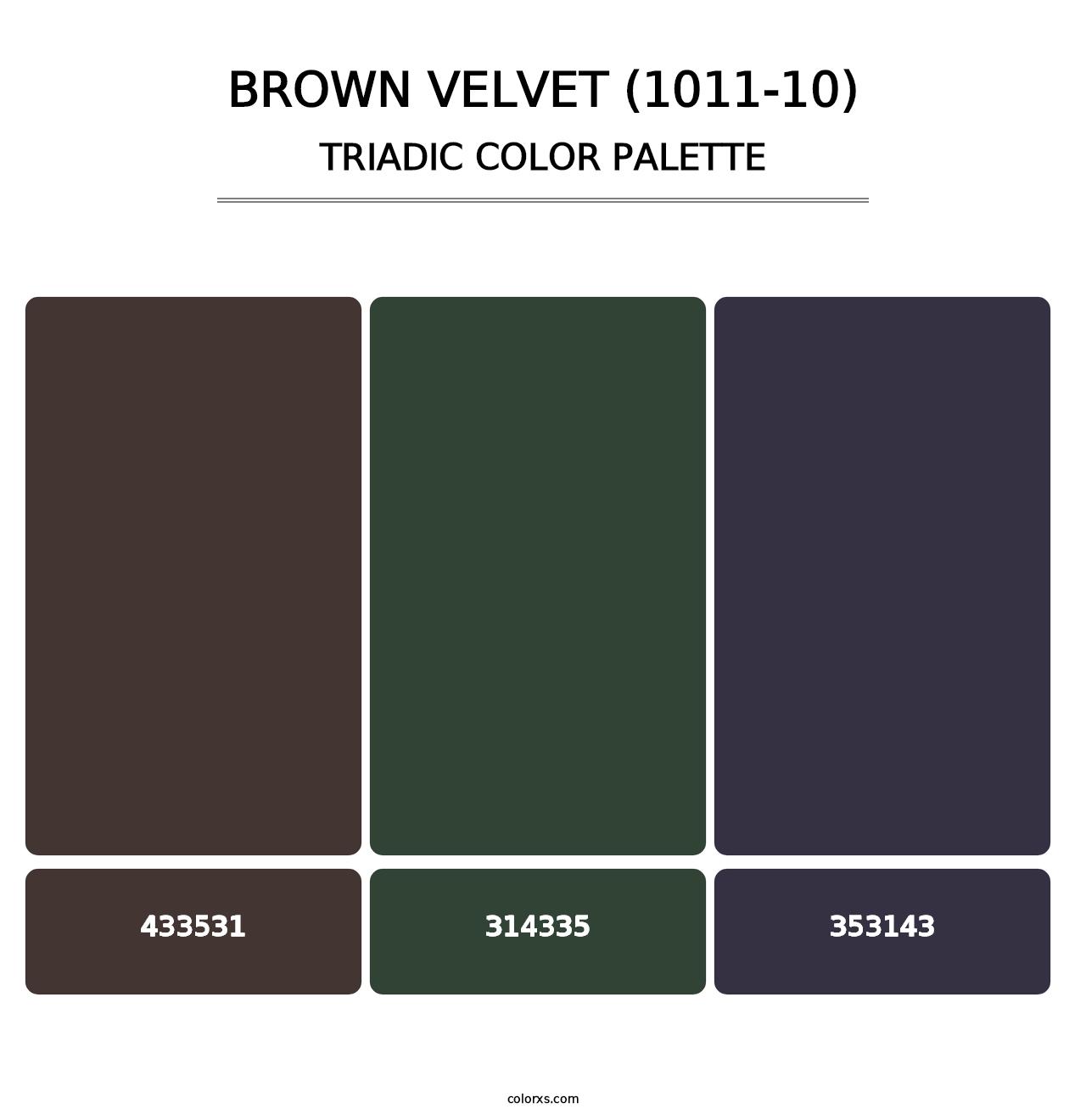 Brown Velvet (1011-10) - Triadic Color Palette