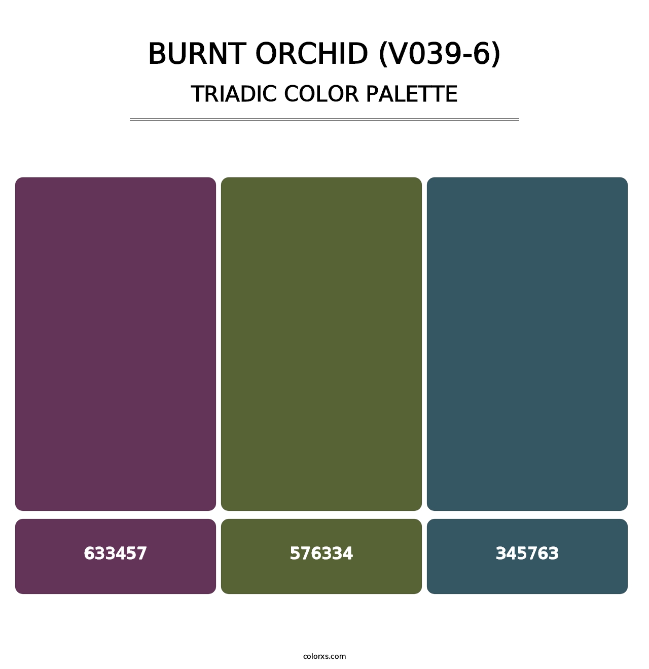 Burnt Orchid (V039-6) - Triadic Color Palette