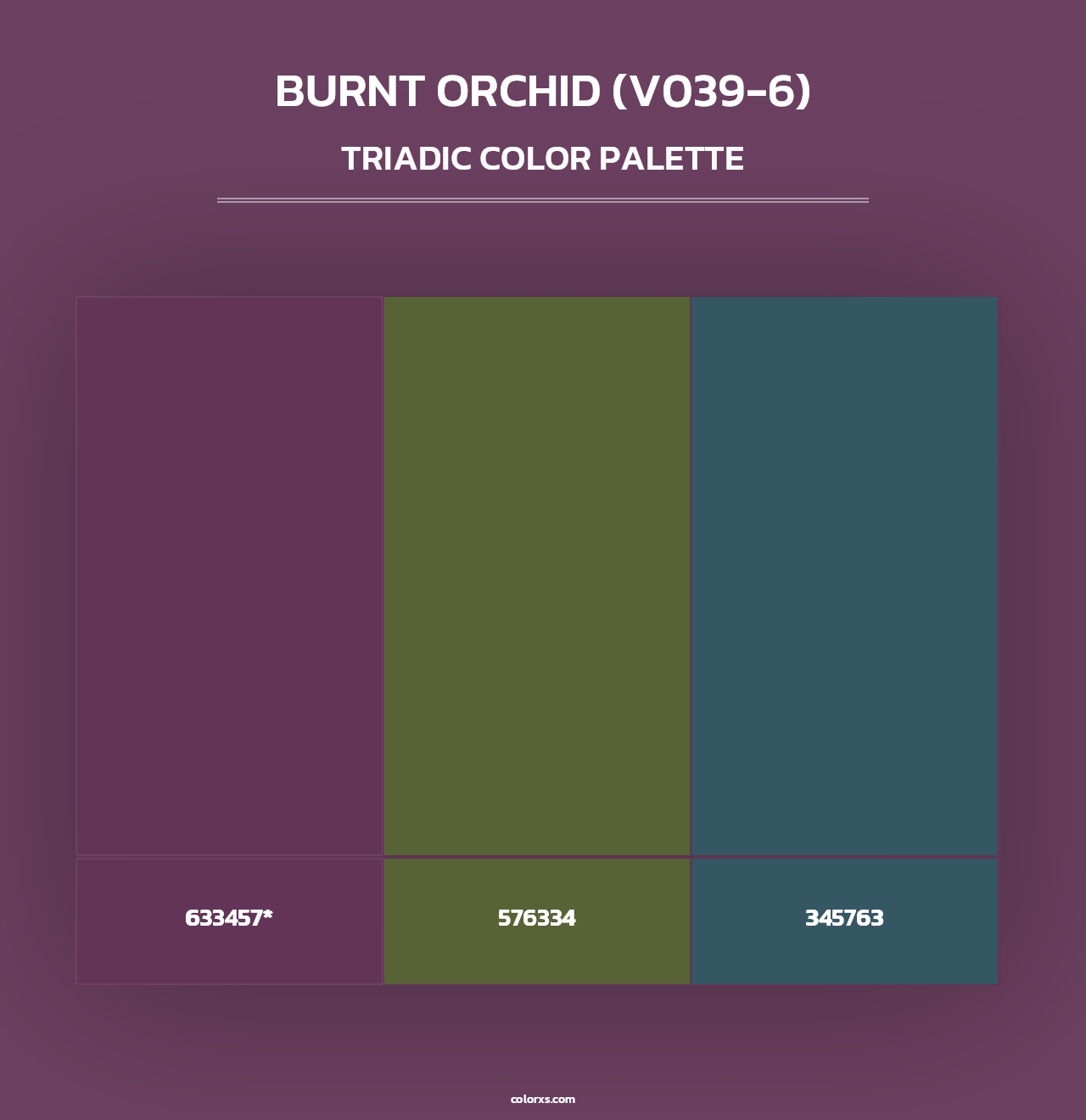 Burnt Orchid (V039-6) - Triadic Color Palette