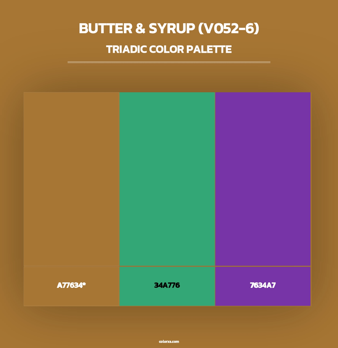 Butter & Syrup (V052-6) - Triadic Color Palette