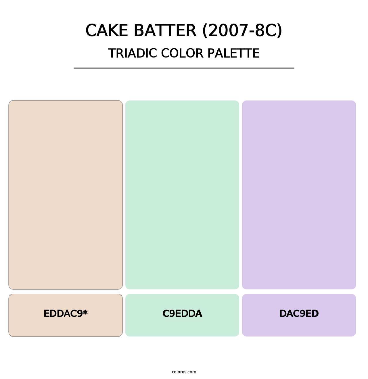 Cake Batter (2007-8C) - Triadic Color Palette