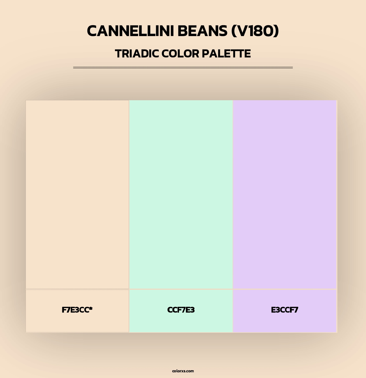 Cannellini Beans (V180) - Triadic Color Palette