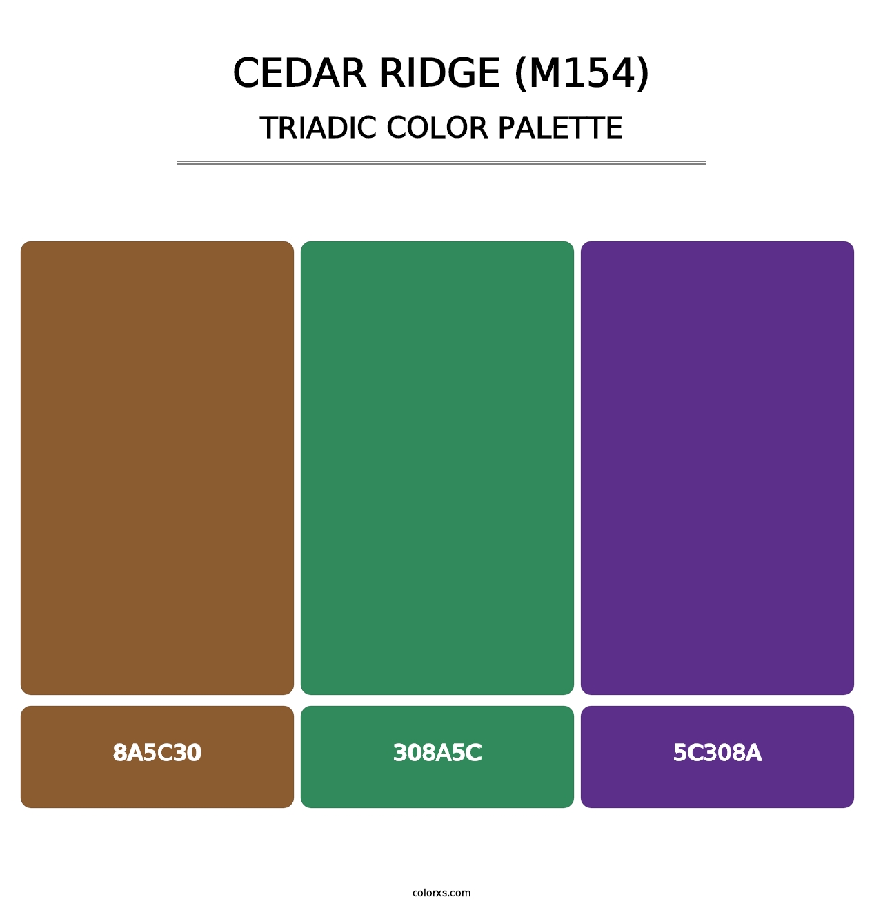 Cedar Ridge (M154) - Triadic Color Palette