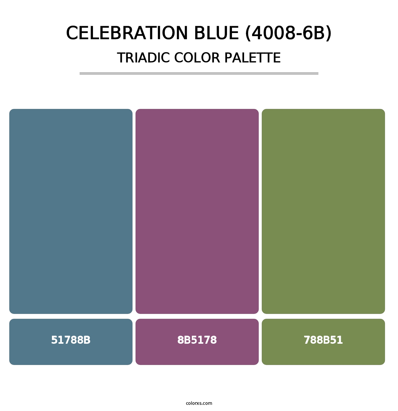 Celebration Blue (4008-6B) - Triadic Color Palette