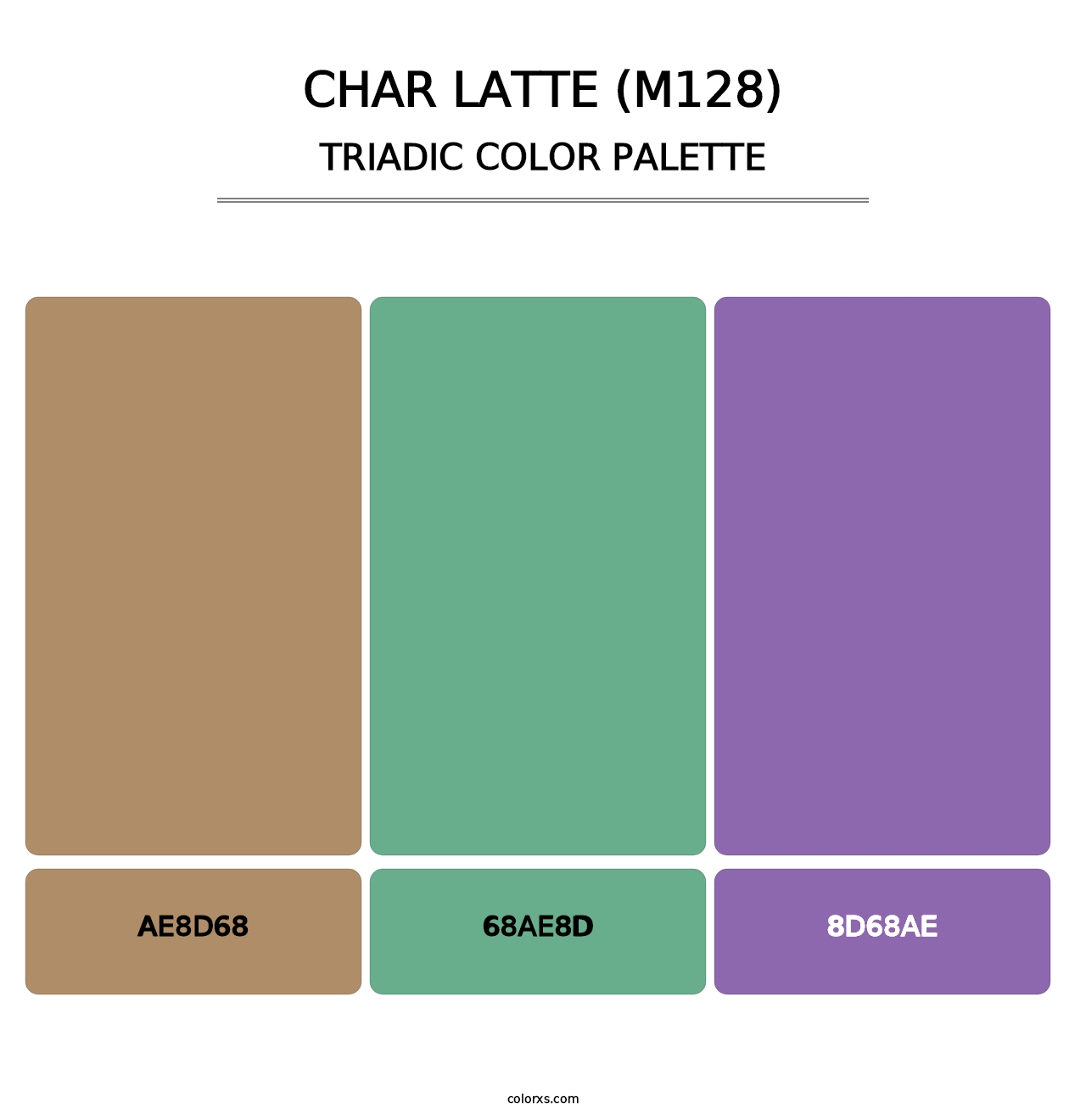 Char Latte (M128) - Triadic Color Palette