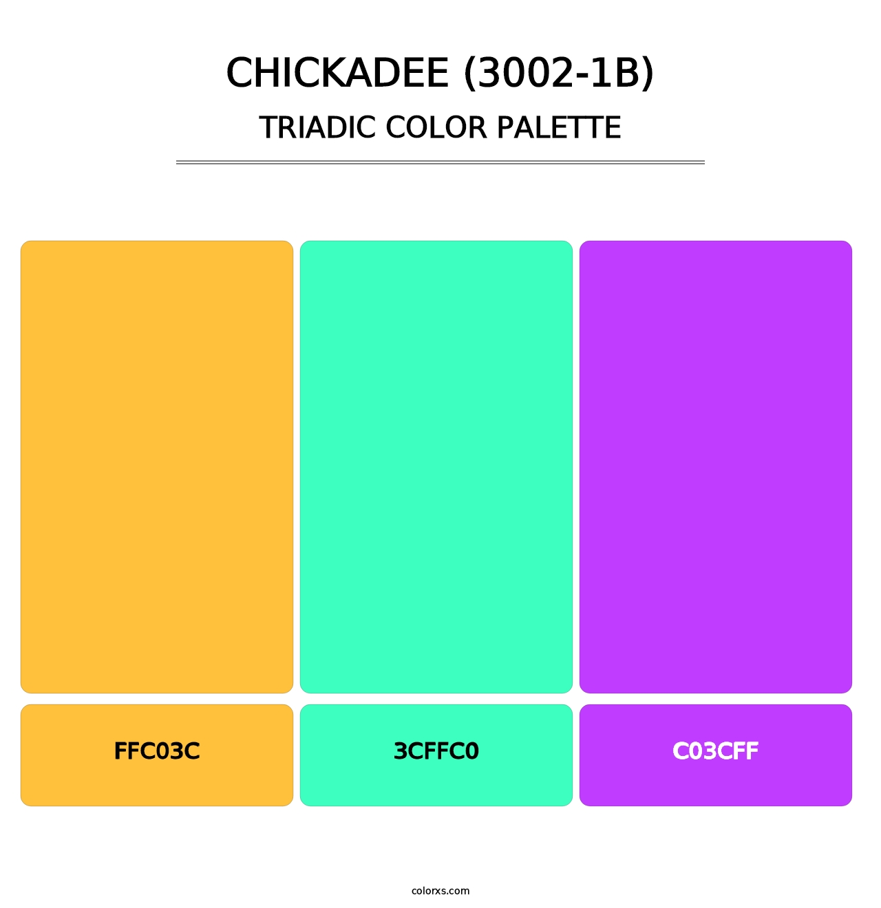 Chickadee (3002-1B) - Triadic Color Palette