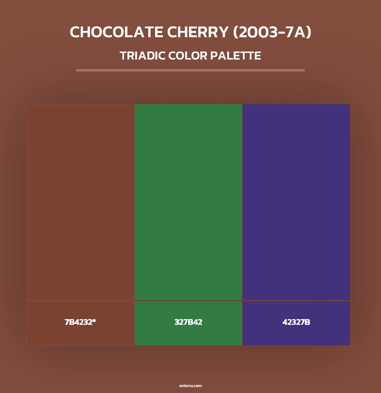 Chocolate Cherry (2003-7A) - Triadic Color Palette