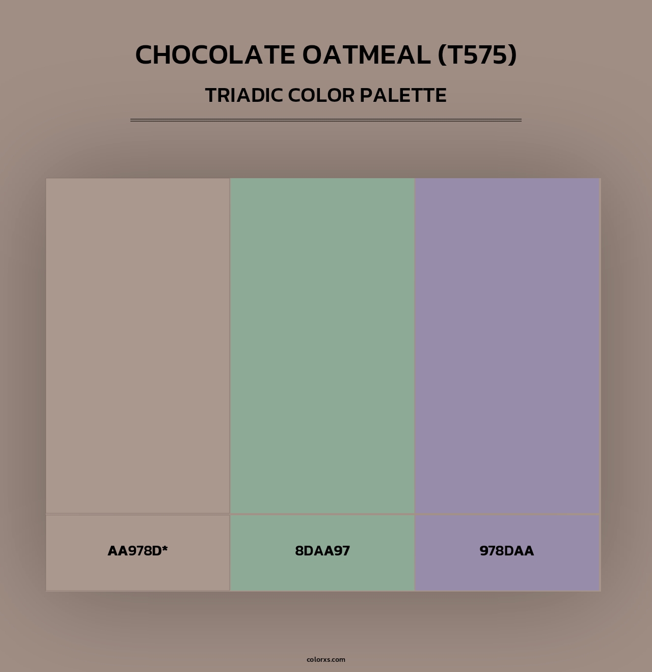 Chocolate Oatmeal (T575) - Triadic Color Palette
