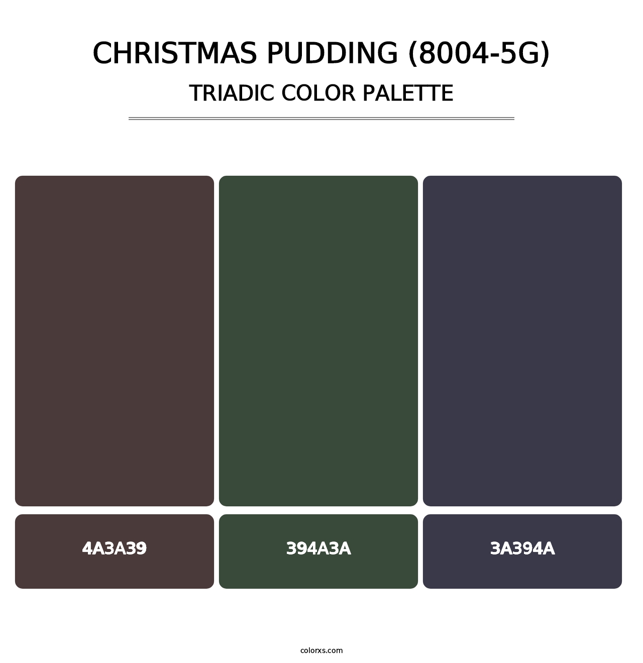 Christmas Pudding (8004-5G) - Triadic Color Palette