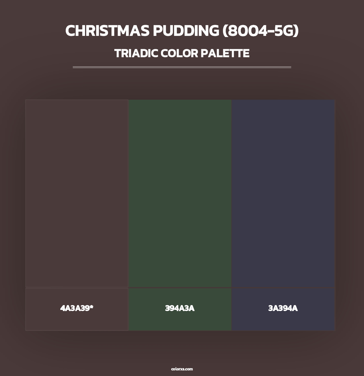 Christmas Pudding (8004-5G) - Triadic Color Palette