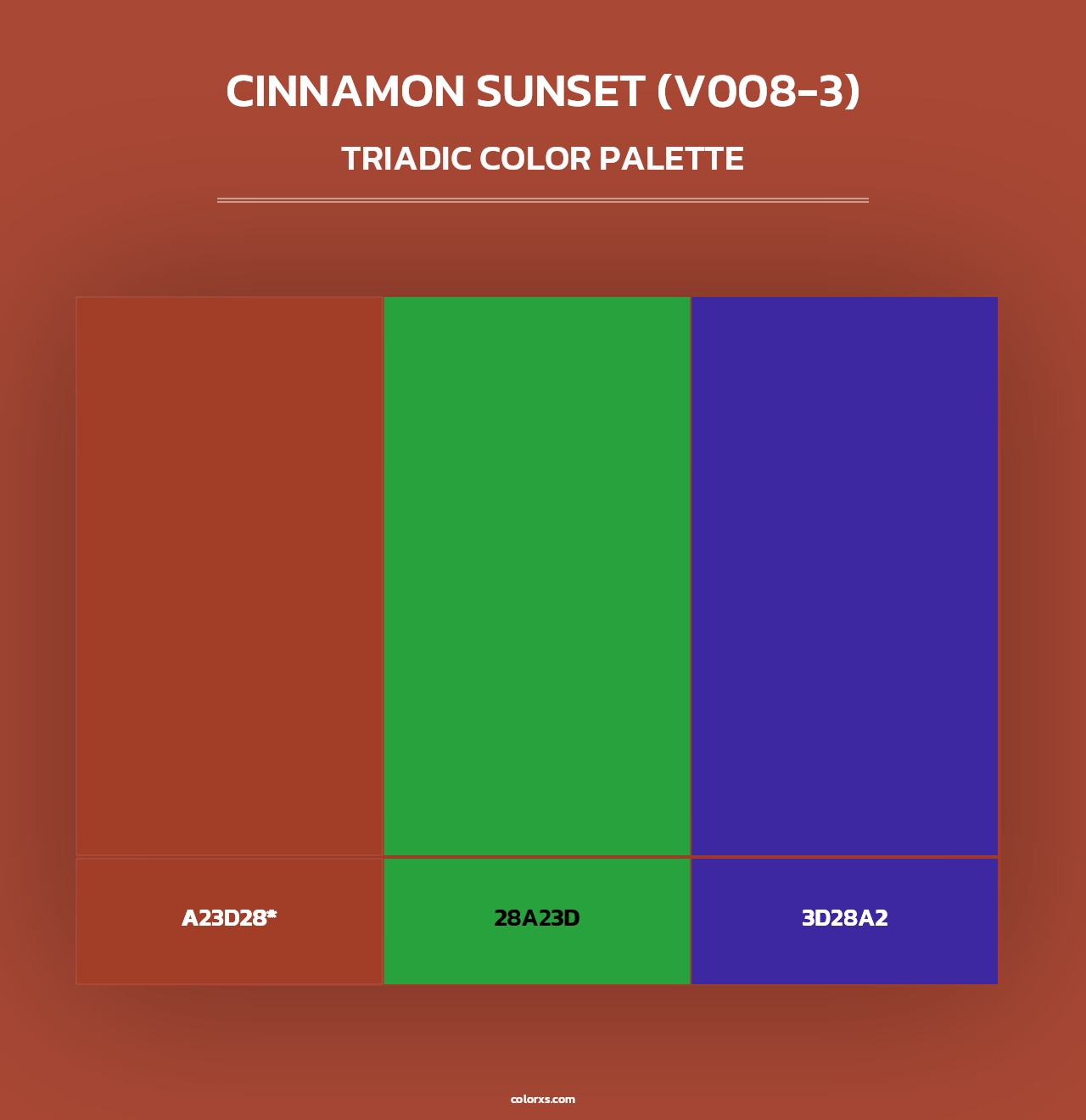 Cinnamon Sunset (V008-3) - Triadic Color Palette