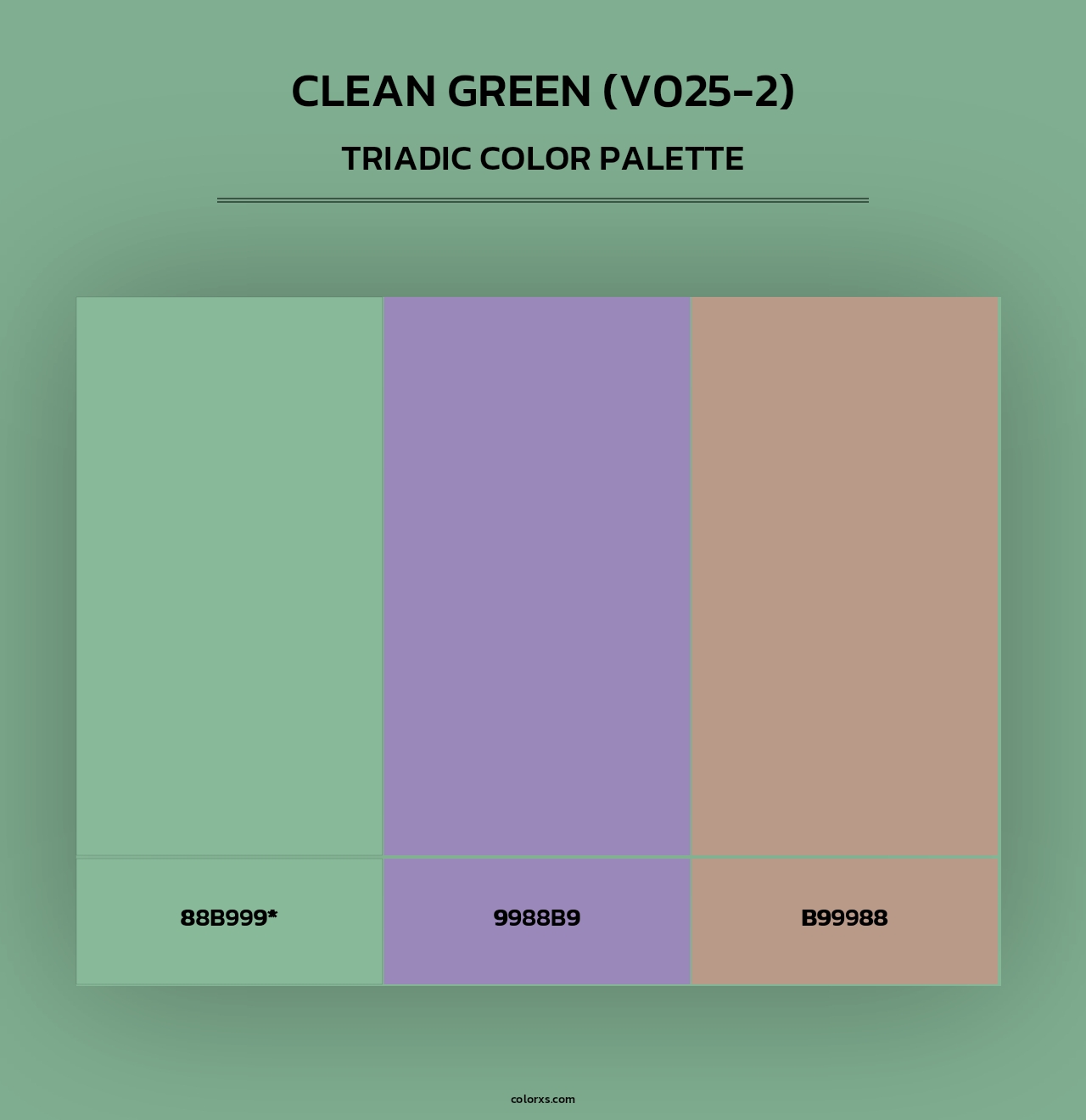Clean Green (V025-2) - Triadic Color Palette