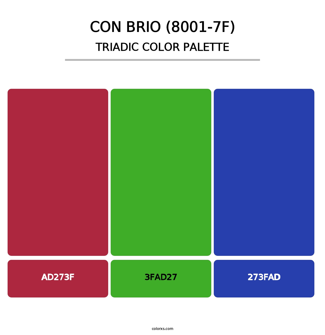 Con Brio (8001-7F) - Triadic Color Palette