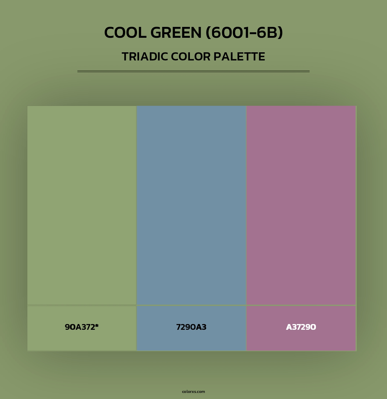 Cool Green (6001-6B) - Triadic Color Palette