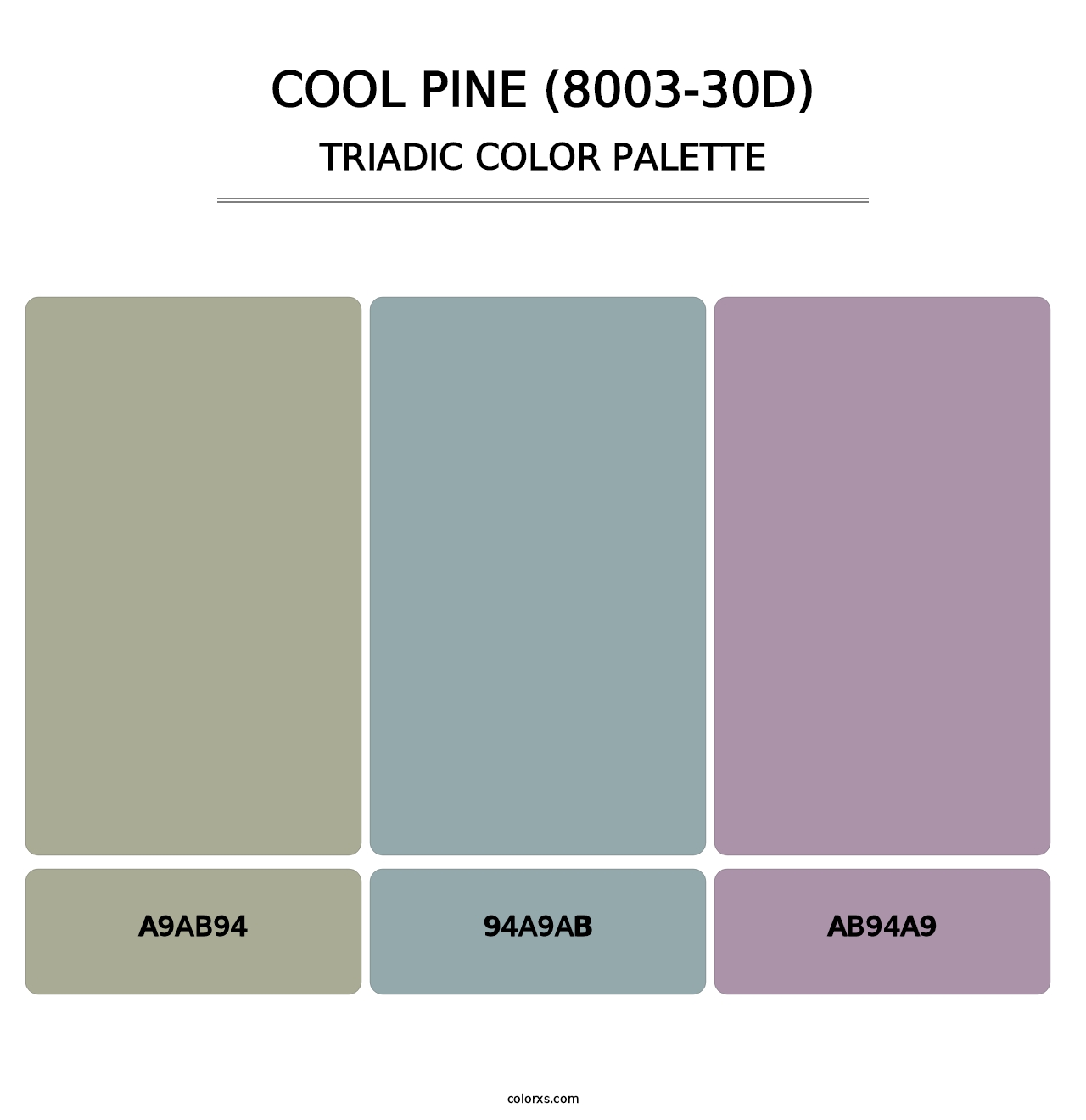 Cool Pine (8003-30D) - Triadic Color Palette
