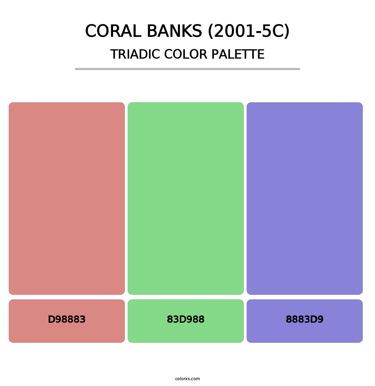 Coral Banks (2001-5C) - Triadic Color Palette