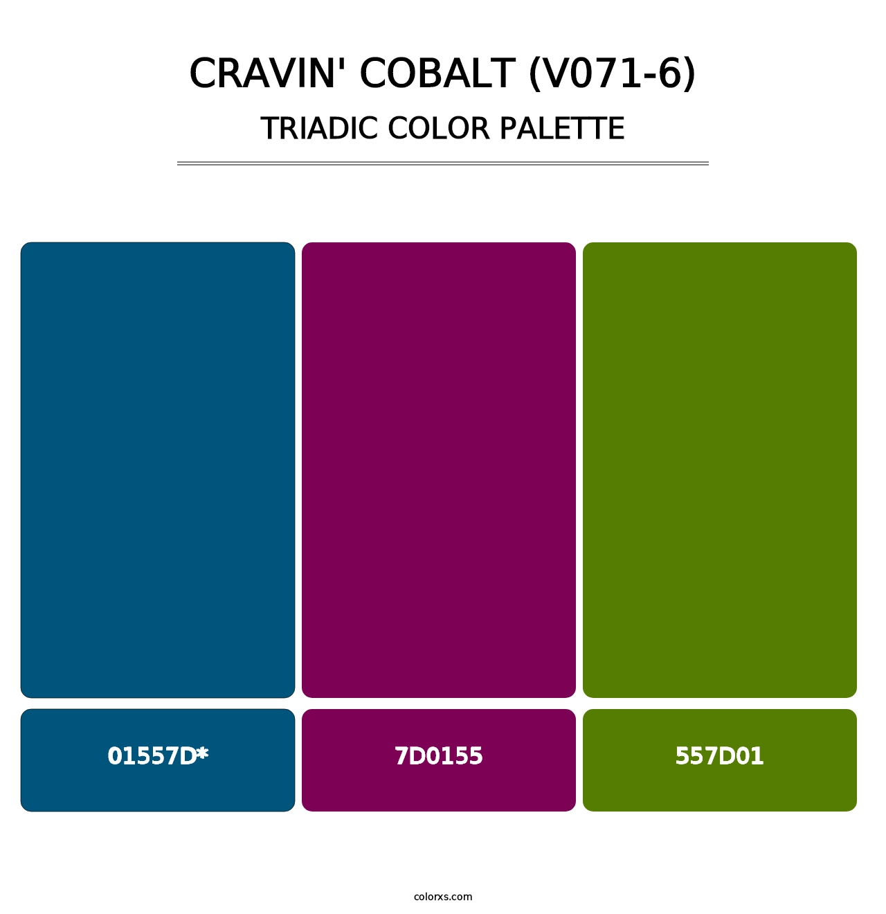 Cravin' Cobalt (V071-6) - Triadic Color Palette
