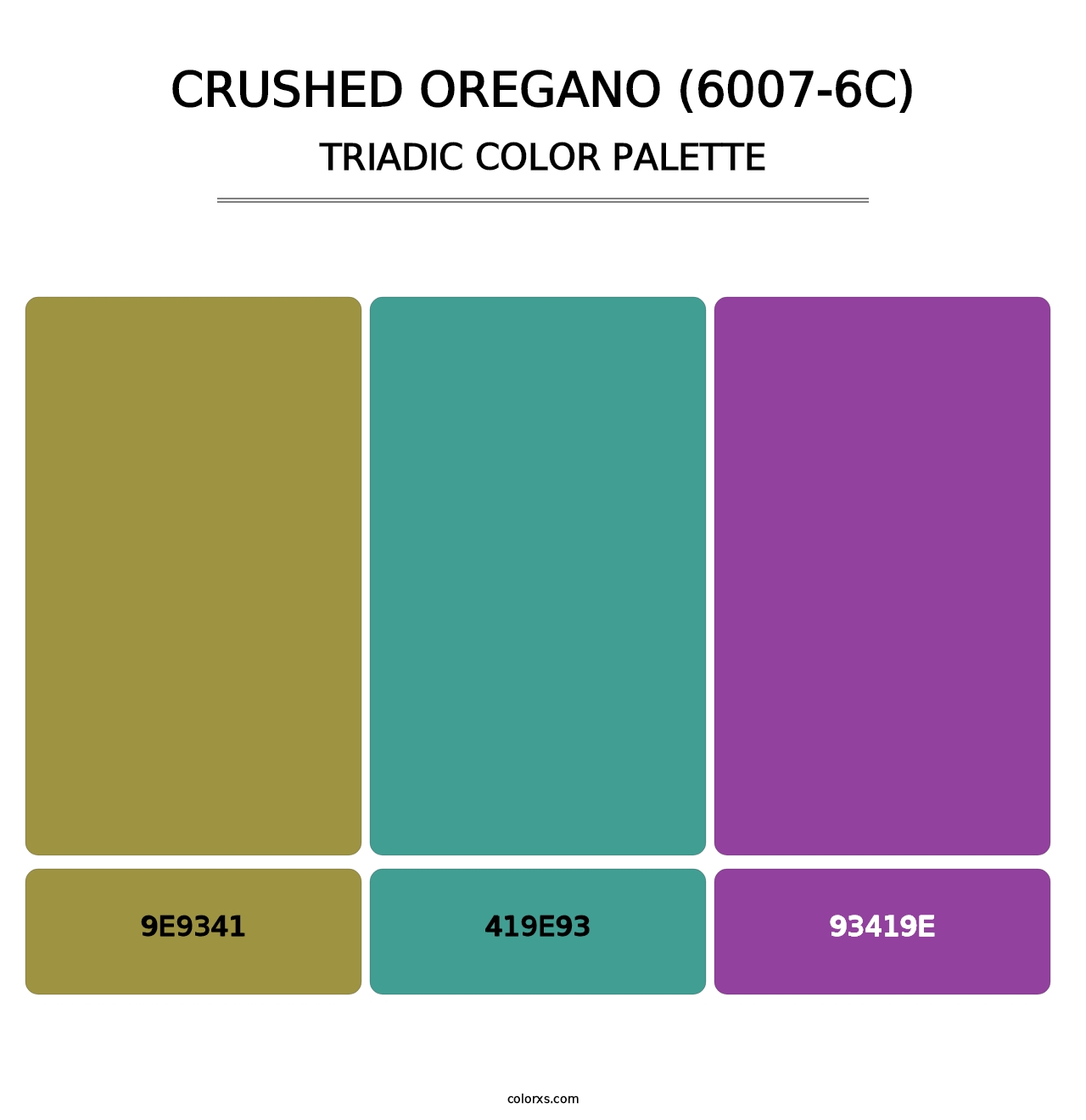 Crushed Oregano (6007-6C) - Triadic Color Palette