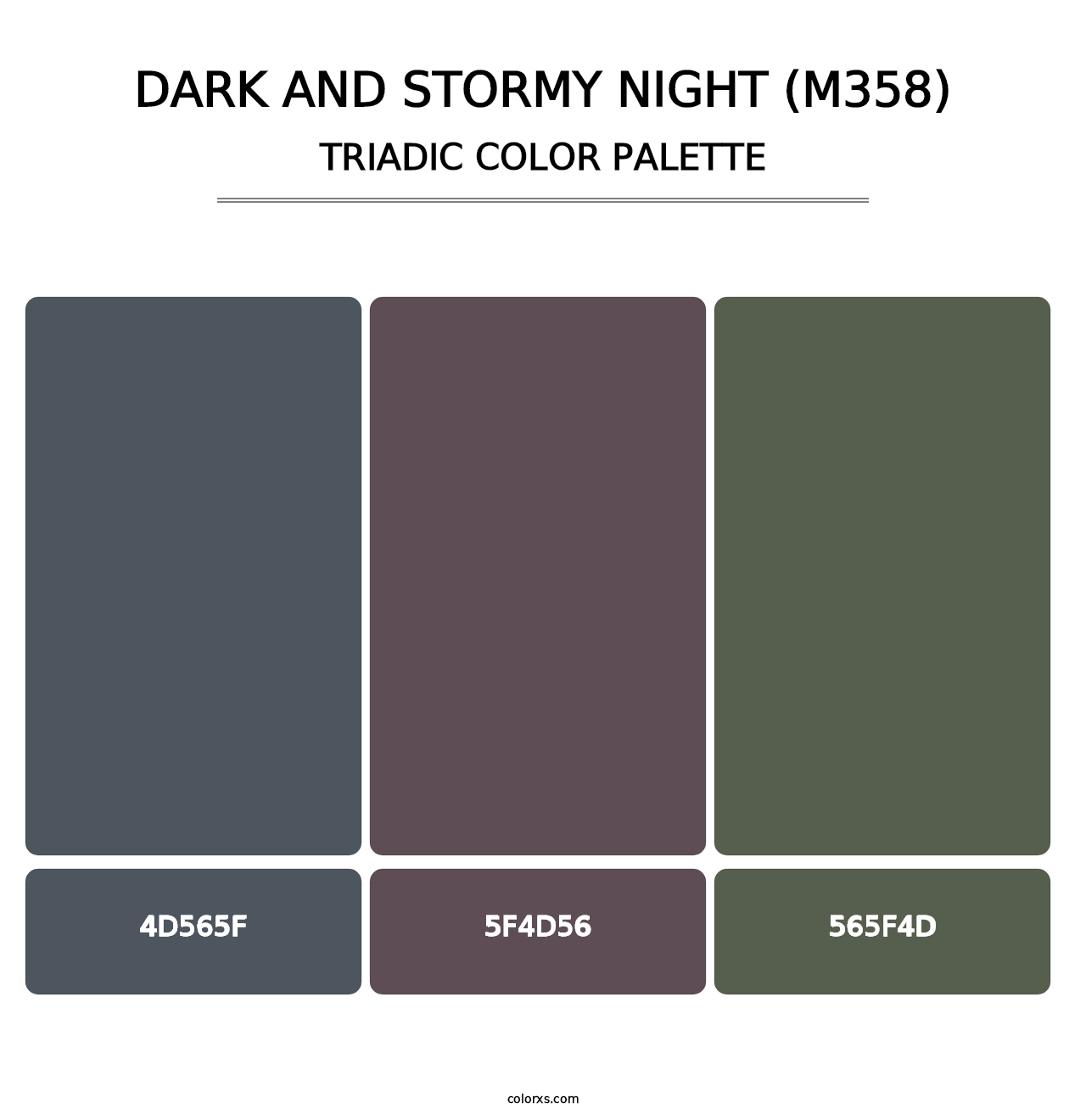 Dark and Stormy Night (M358) - Triadic Color Palette