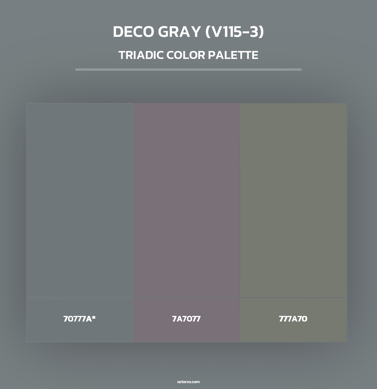 Deco Gray (V115-3) - Triadic Color Palette