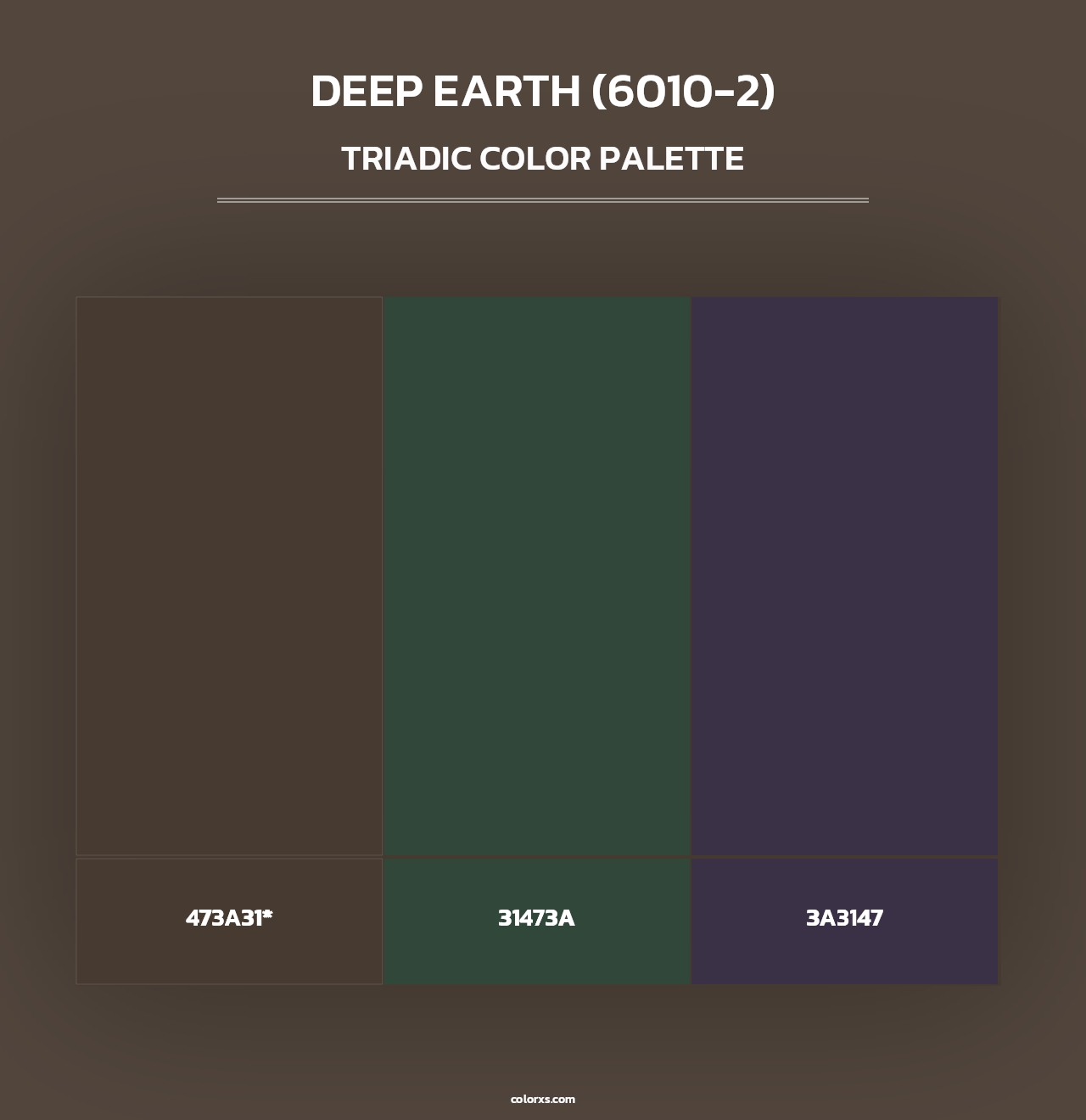 Deep Earth (6010-2) - Triadic Color Palette