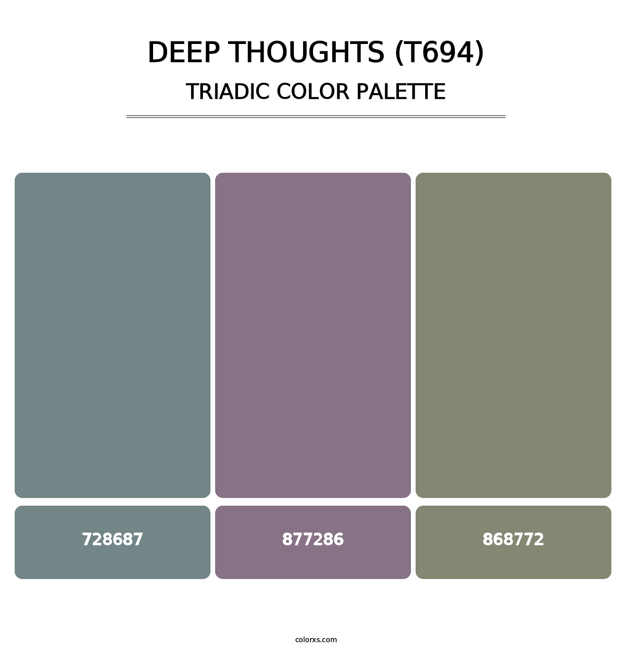 Deep Thoughts (T694) - Triadic Color Palette