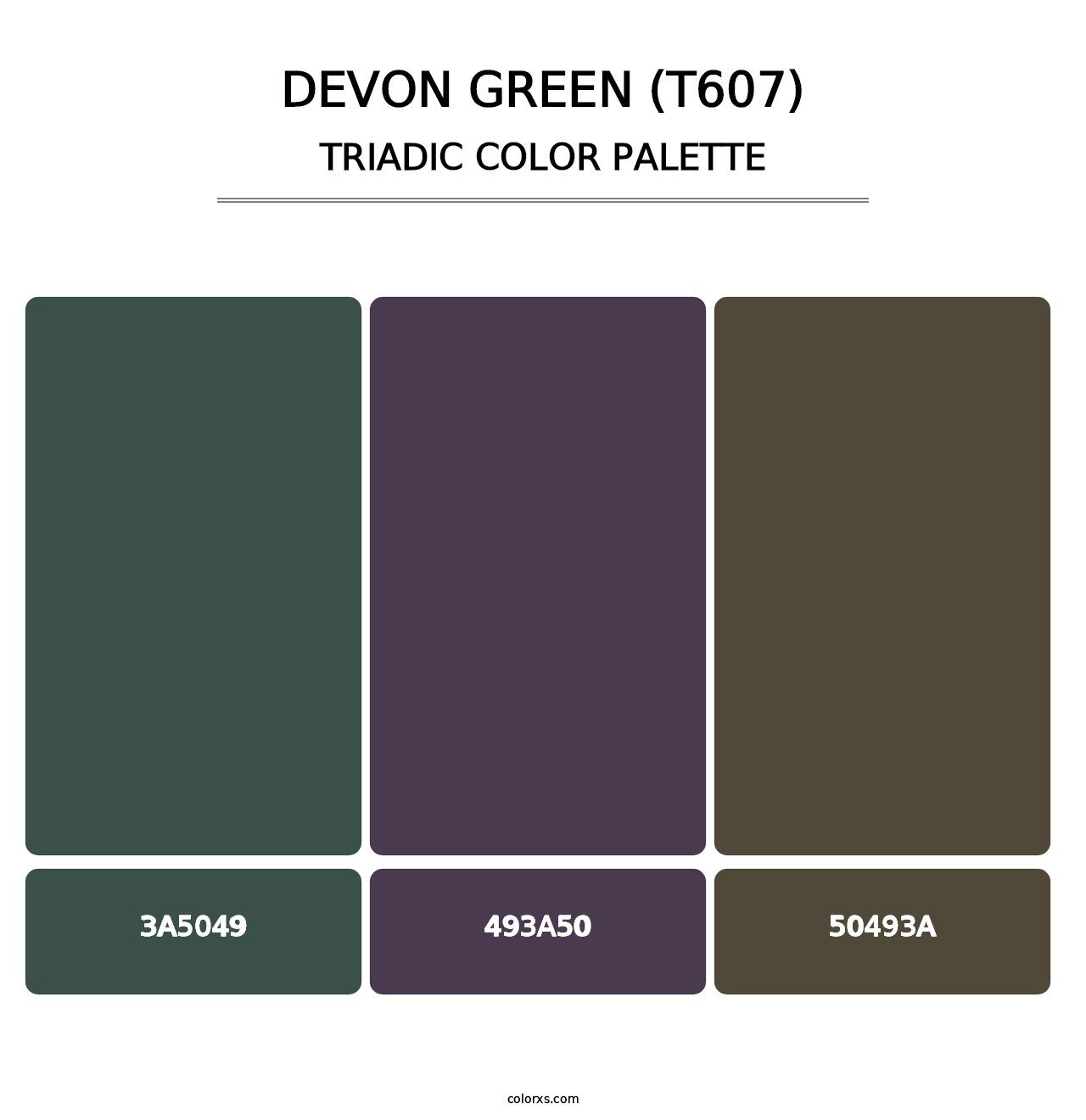 Devon Green (T607) - Triadic Color Palette