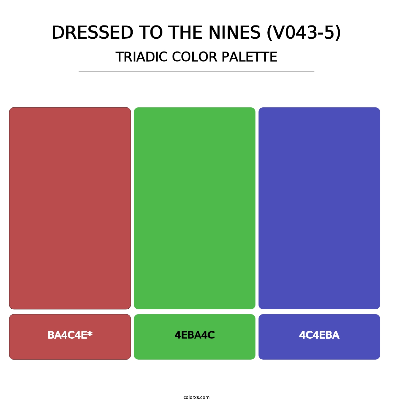 Dressed to the Nines (V043-5) - Triadic Color Palette