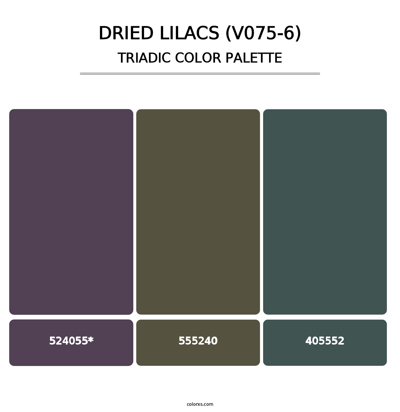 Dried Lilacs (V075-6) - Triadic Color Palette
