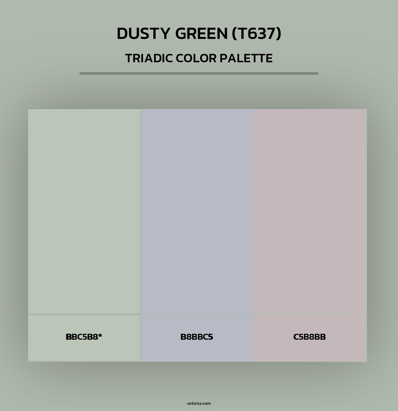 Dusty Green (T637) - Triadic Color Palette