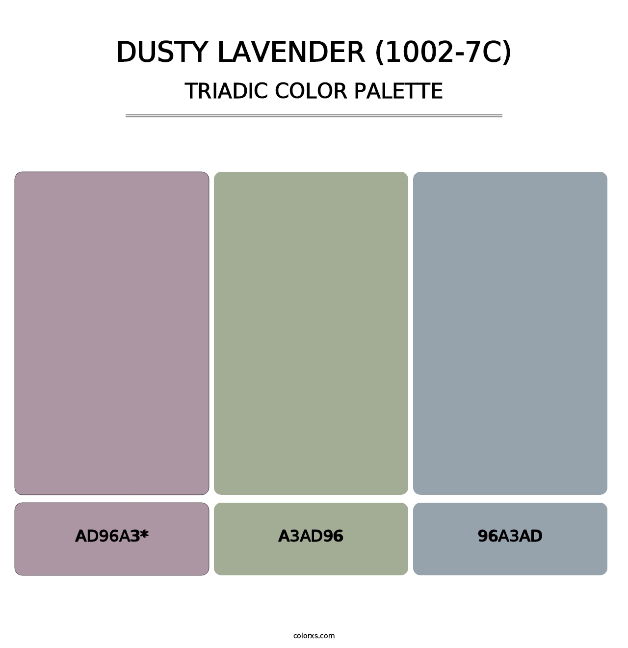 Dusty Lavender (1002-7C) - Triadic Color Palette