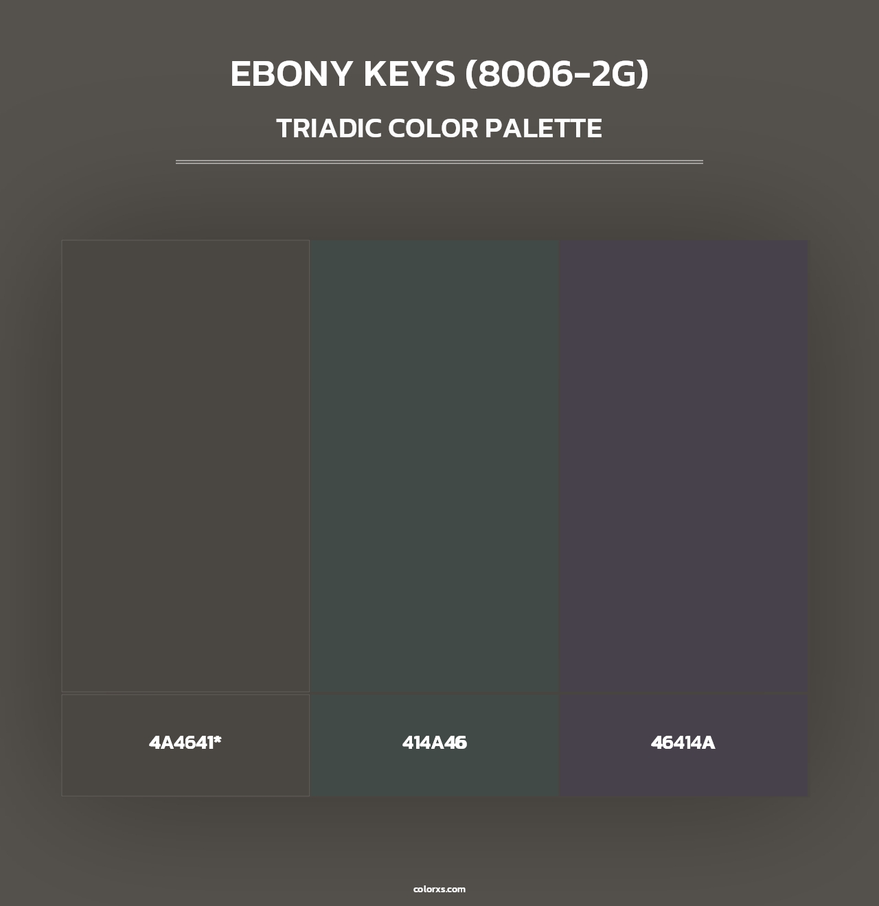 Ebony Keys (8006-2G) - Triadic Color Palette