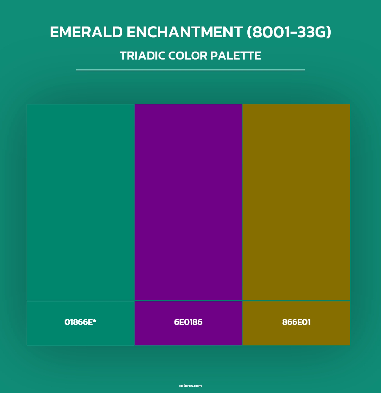 Emerald Enchantment (8001-33G) - Triadic Color Palette