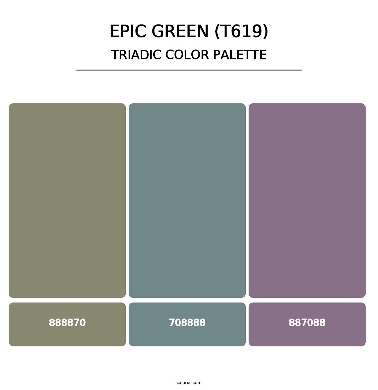 Epic Green (T619) - Triadic Color Palette