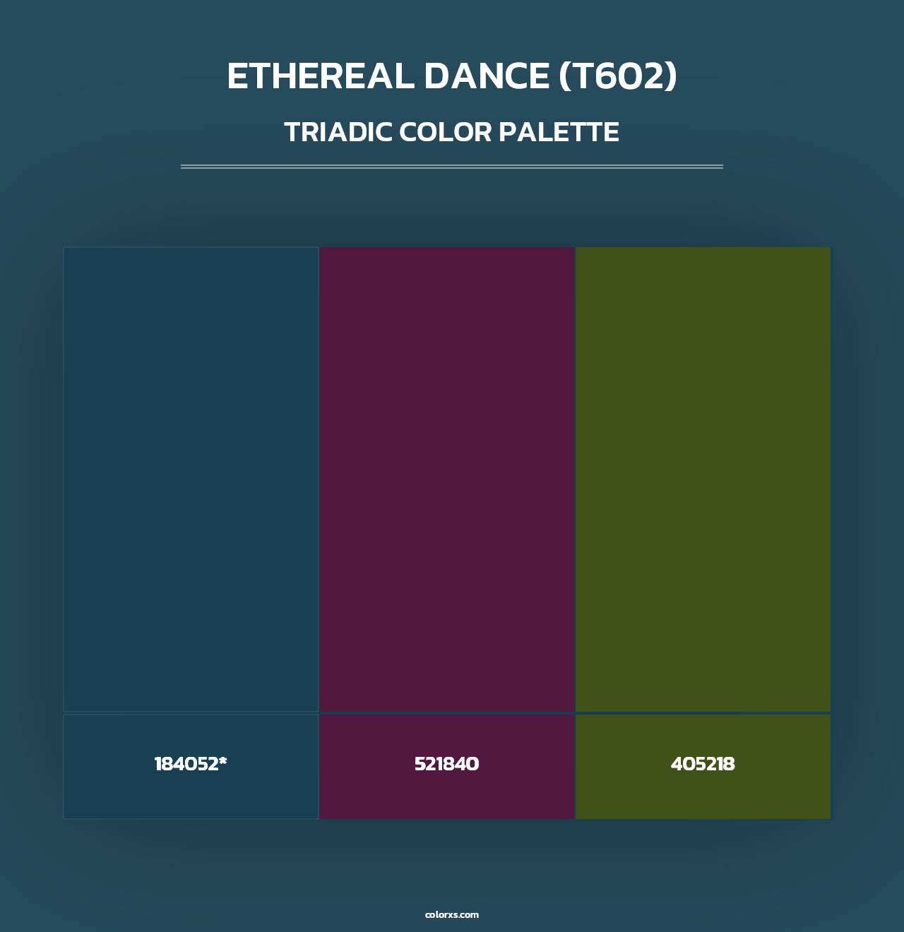 Ethereal Dance (T602) - Triadic Color Palette