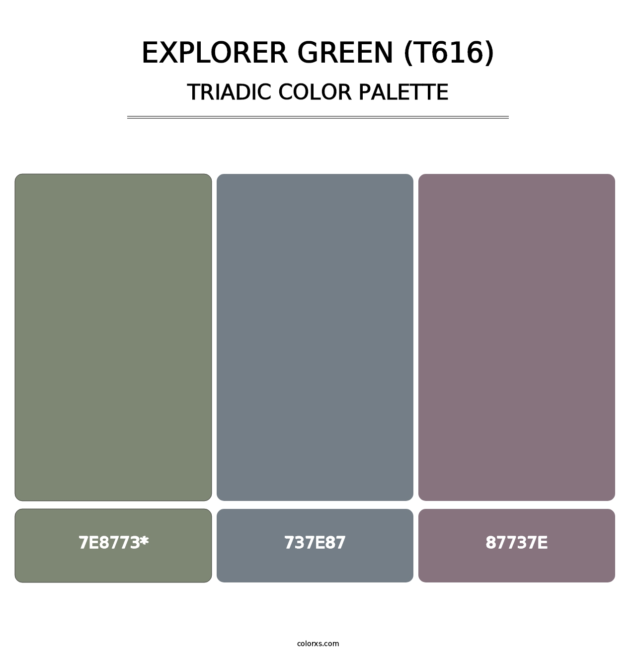 Explorer Green (T616) - Triadic Color Palette