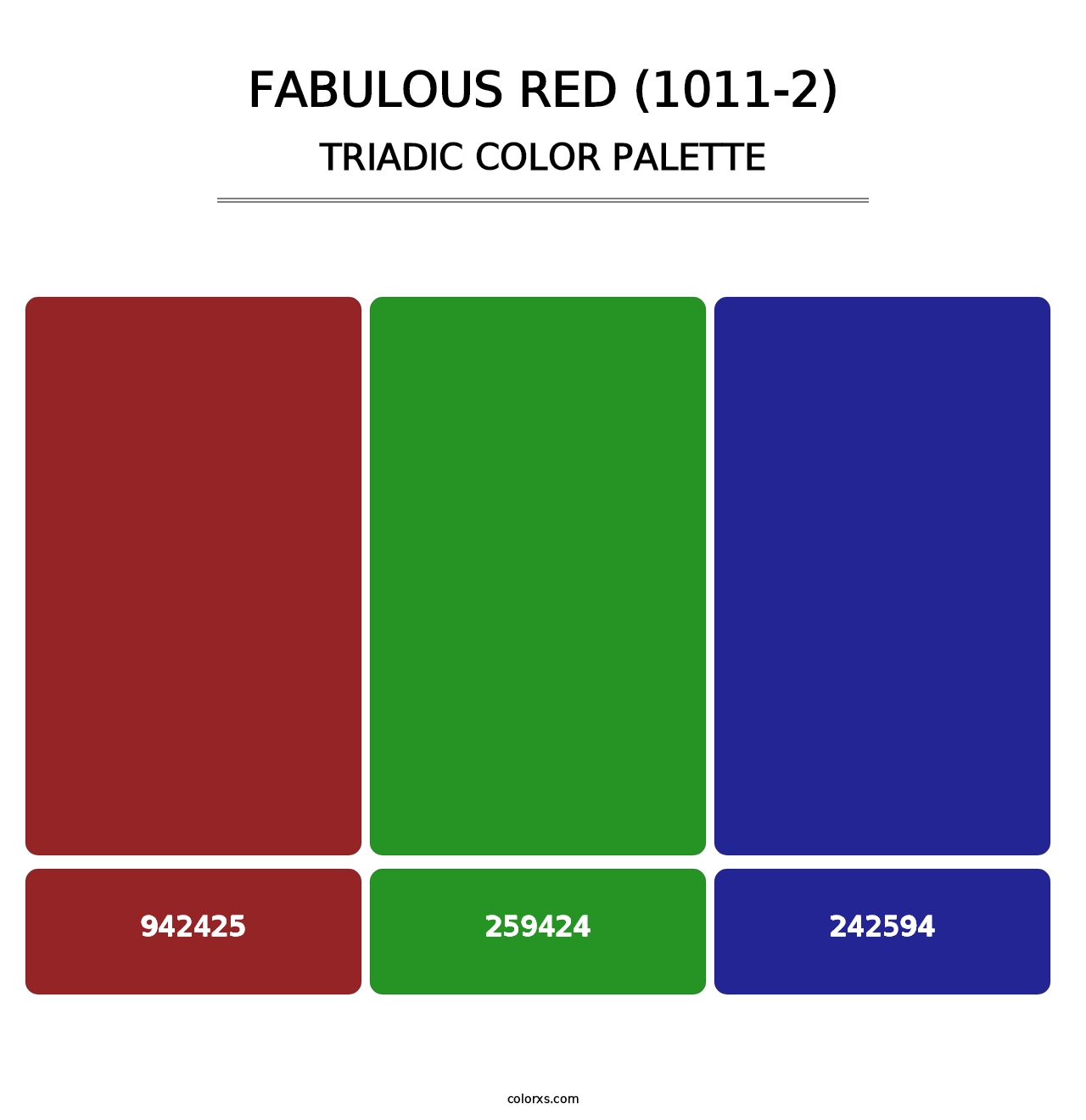Fabulous Red (1011-2) - Triadic Color Palette