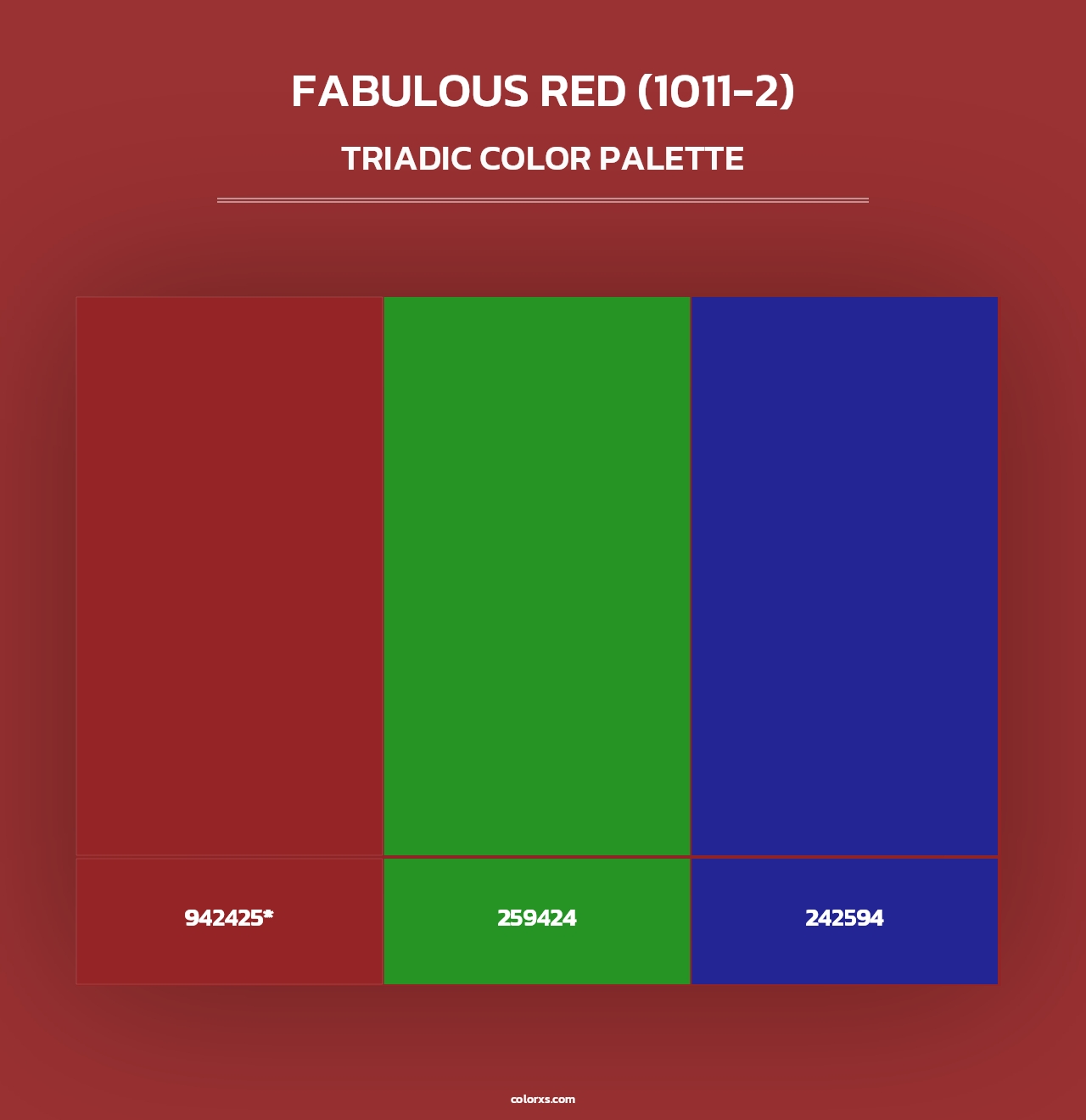Fabulous Red (1011-2) - Triadic Color Palette