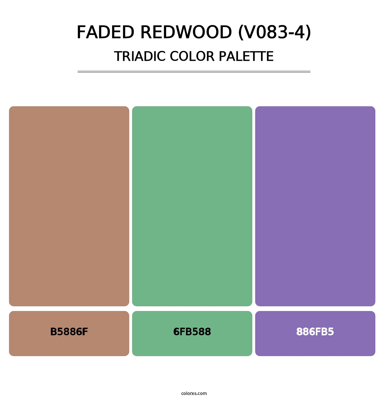 Faded Redwood (V083-4) - Triadic Color Palette