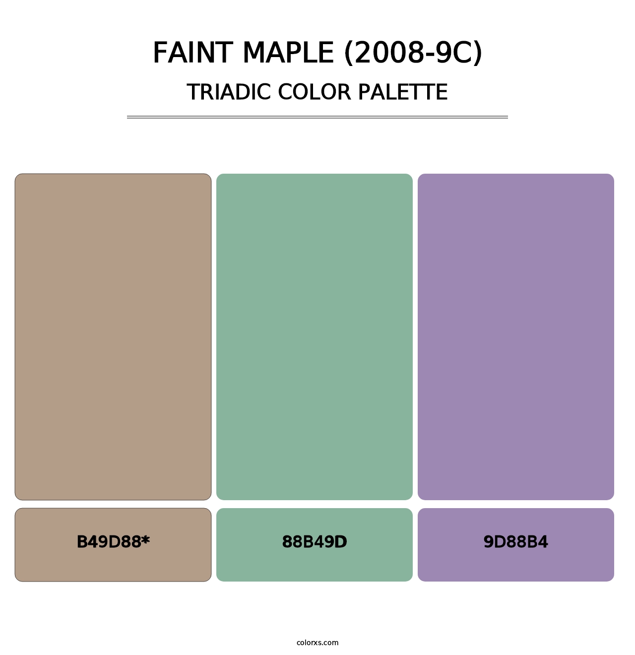 Faint Maple (2008-9C) - Triadic Color Palette
