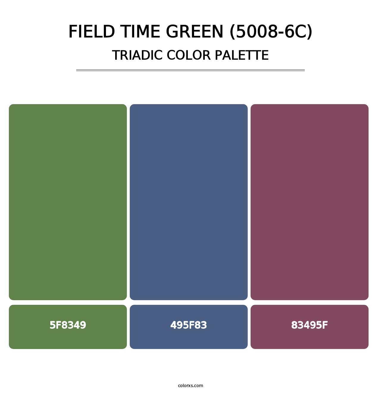 Field Time Green (5008-6C) - Triadic Color Palette