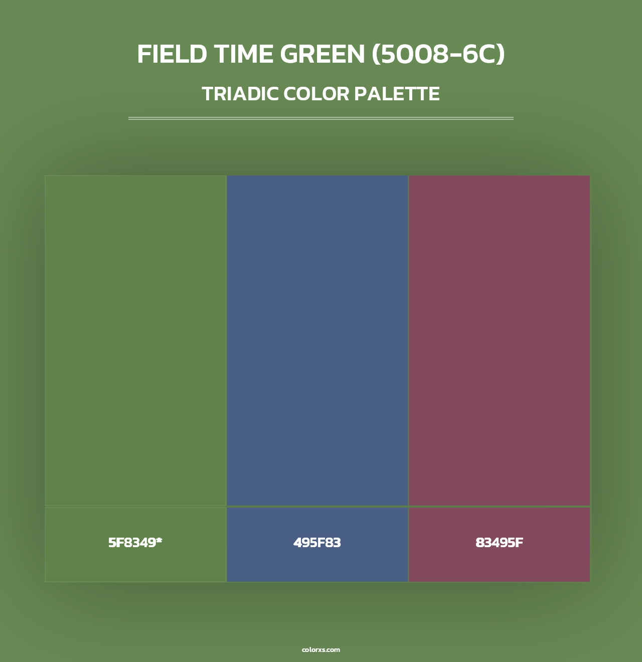 Field Time Green (5008-6C) - Triadic Color Palette