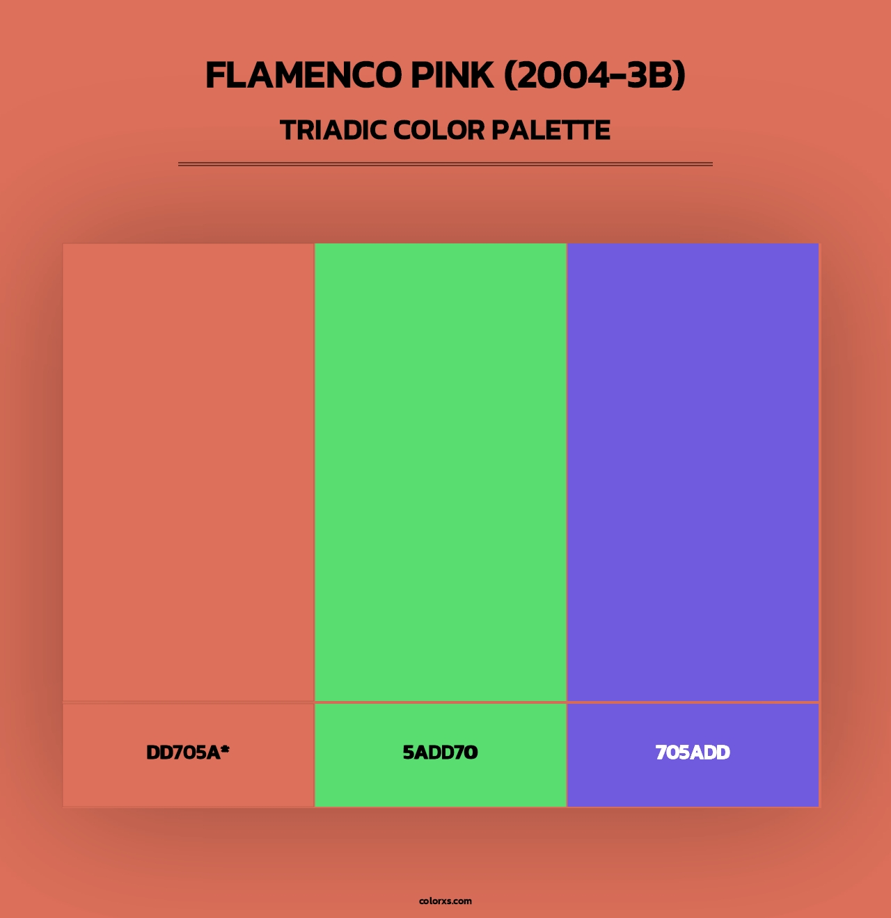 Flamenco Pink (2004-3B) - Triadic Color Palette