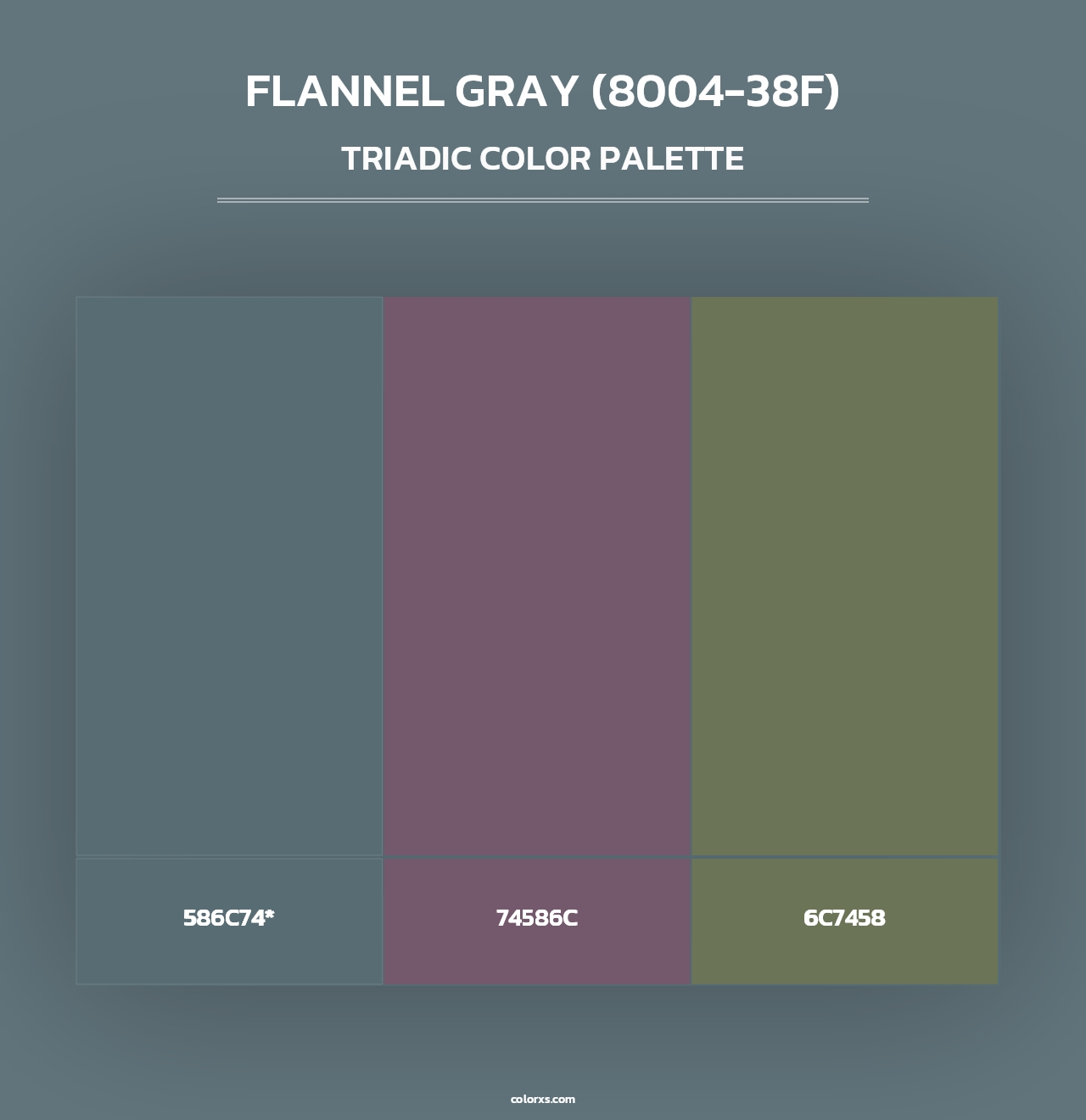 Flannel Gray (8004-38F) - Triadic Color Palette